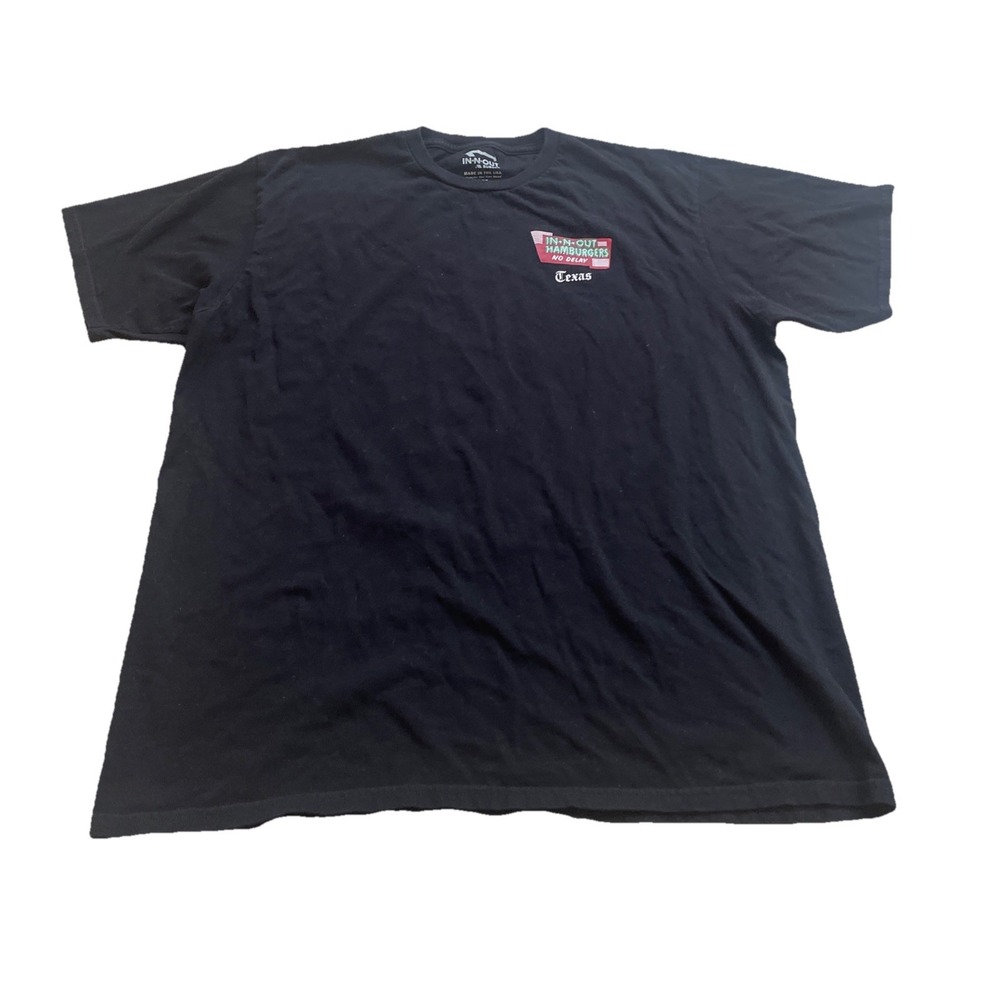 In-N-Out Burger Black Cotton Texas Graphic Logo Short Sleeve T-Shirt Size XL